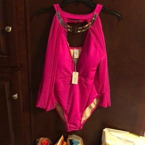 Fushia bathing suit